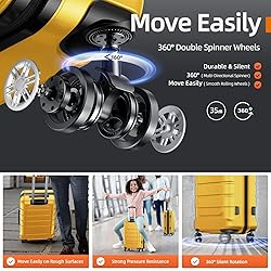 SHOWKOO Luggage Sets Expandable PC+ABS Durable