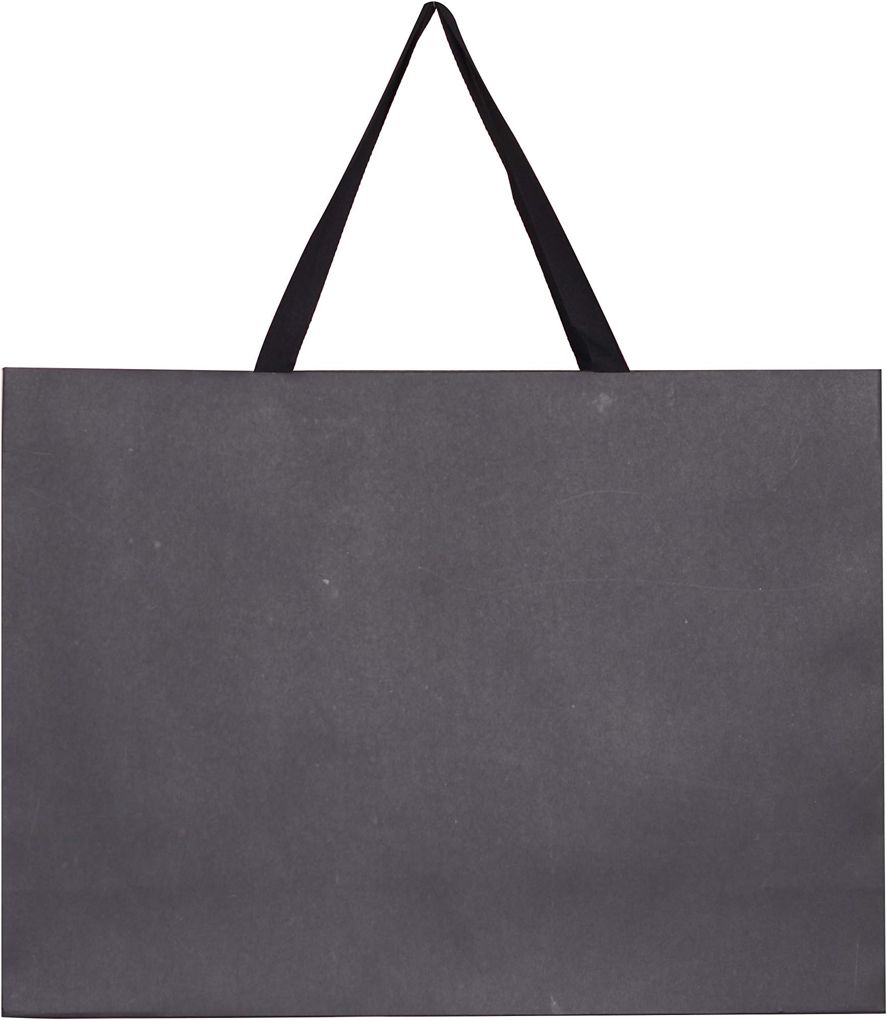 PAPERist 10pcs Large Sturdy Durable Gift Bag 250g Thick Premium Paper Bag, Cotton Handles Bag, Perfect for Gift Bags, Party Bags, Anniversary Event Bags (Black, 400x300x140)