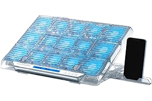 ICE COOREL Gaming Laptop Cooling Pad with 15 RGB Cooling Fans, Fully Transparent Laptop Fan Cooler Pad for 15-21 Inch, Gaming Laptop Cooler Stand with 8 Height Adjustable, USB Port and Type-C Port