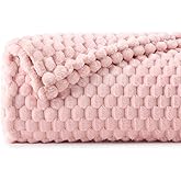 BEDELITE Valentine Day Fleece Blanket Twin Size for Bed Couch, 3D Jacquard Decorative Pink Throw Soft and Cozy Warm Plush Fuzzy Blanket All Seasons Suitable, 60x80Inches