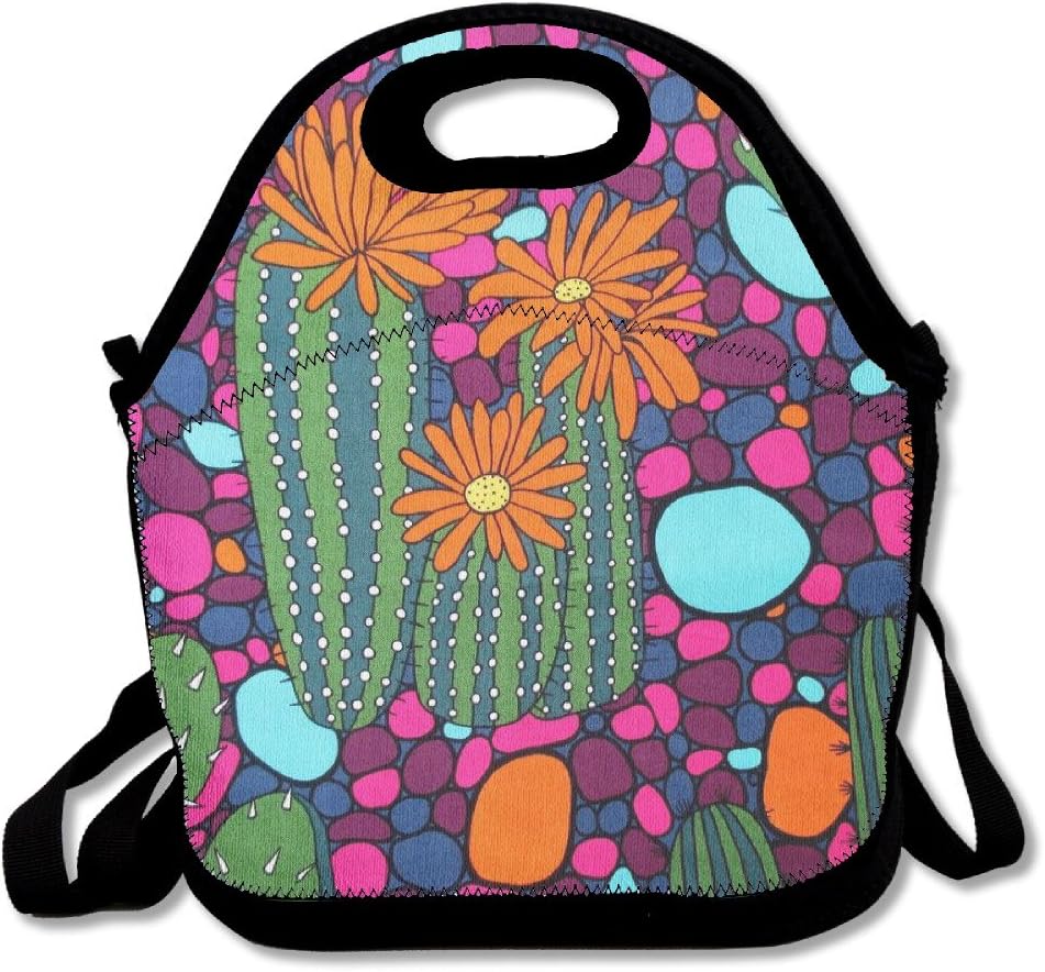 ZDTSQWY Lunch Boxes Flowering Cactus Lunchbox Food Container Lunch Tote Handbag Cool Fashion Designer Lunch Box For Work, Office, School