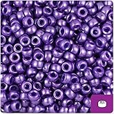 BeadTin Dark Purple Pearl 6.5mm Mini Barrel Pony Beads (1000pcs)