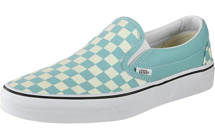 aqua checkered vans