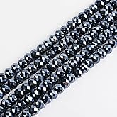 Novborcz 6mm Black Rondelle Glass Beads for Jewelry Making 850pcs Faceted Briolette Shape Crystal Spacer Beads Assortments Supplies Accessories for Bracelet Necklace for Wholesale