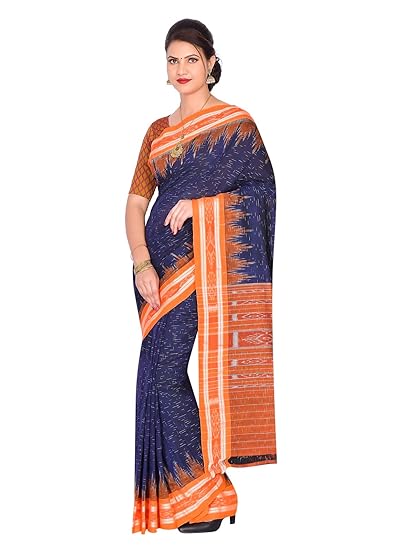 ODISHA HANDLOOM Womens Sambalpuri Cotton Saree With Blouse Piece (OHAUG2019-113_Grey)