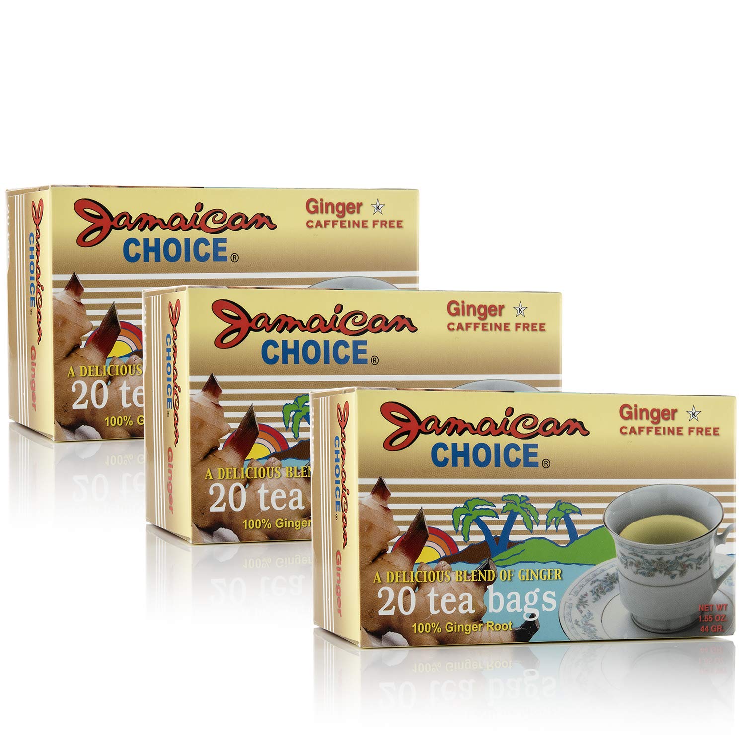 Jamaican Choice Ginger Tea, Kosher 20 bags (3Pack
