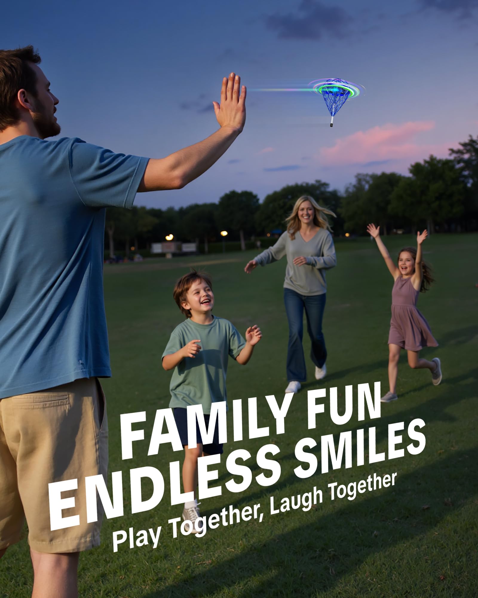 Flystars Flying Bouncing Toys, Next-Gen Pro 2025 Cosmic Globe Flying Orb Ball Motion-Control Hover Spinner with 3D Flips, Cool Interactive Gift Toy for Kids 6+ Boys Girls Teens(Blue-S)