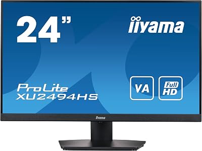 iiyama XU2494HS-B2 24 Inch VA Full HD 1080p LCD Monitor Slim Bezel HDMI DP