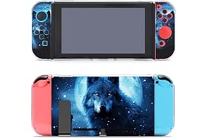 Cute Protective Case for Nintendo Switch 2017 Shock-Absorption & Anti-Scratch Dockable Wolfs Printed Grip Cover for Nintendo 
