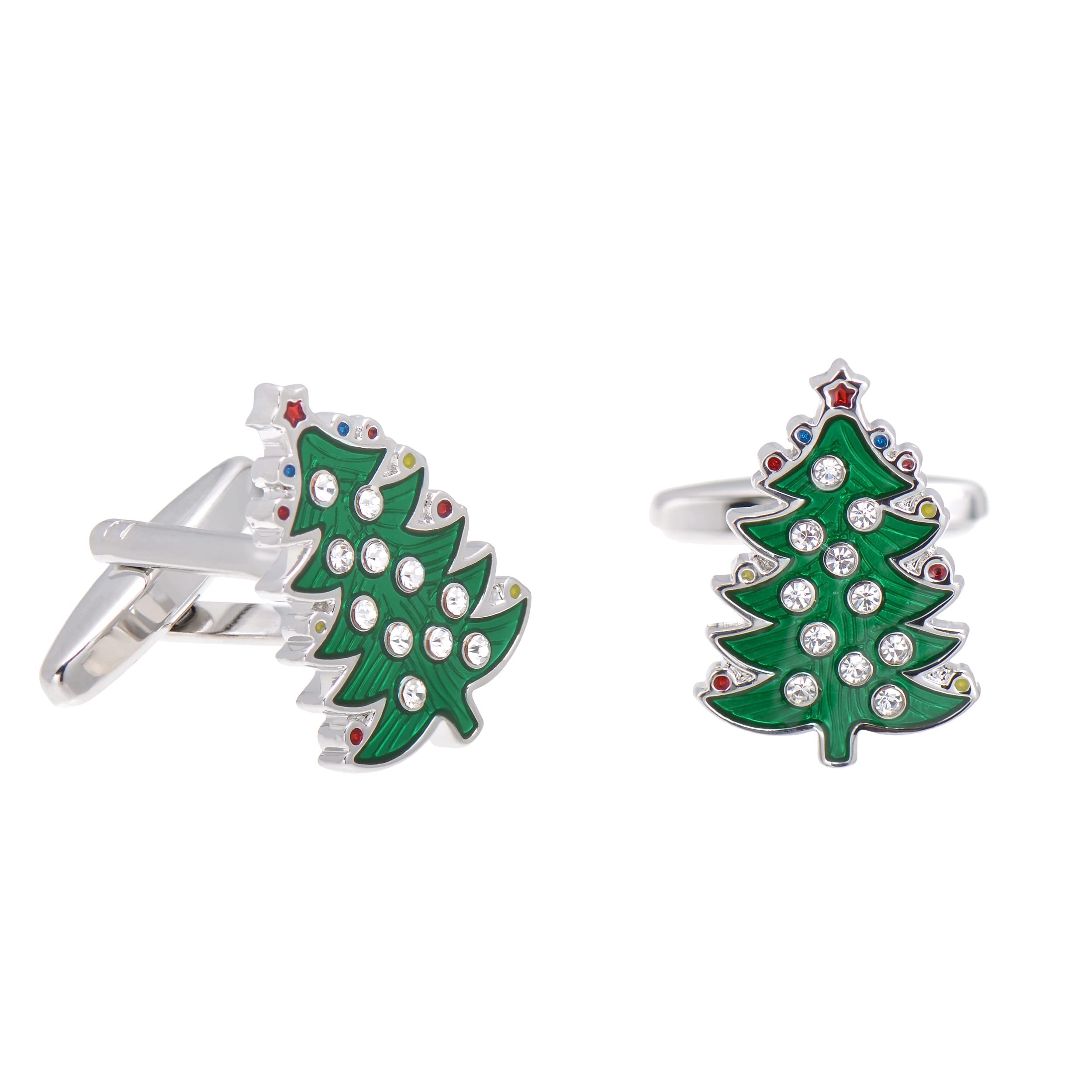 Green Christmas Tree Shaped Cufflinks