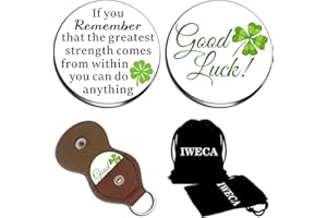 Iweca Friendship Gifts Best Friend Two Sided Lucky Coin Featuring One Side with a Four Leaf Clover