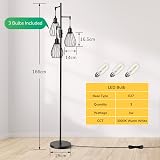 EDISHINE Industrial Floor Lamp Dimmable Wire Cage 3 LED Bulbs Included view 6