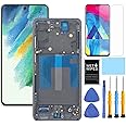 ZTOOYO for Samsung Galaxy S21 FE 5G Screen Replacement with Frame for Samsung S21fe Screen Replacement SM-G990u1 G990a G990w LCD Digitizer Display Touch Screen Assembly with Tools 6.4 inch Black