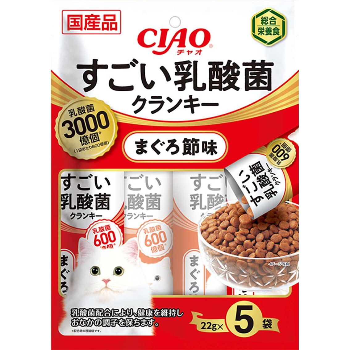 いなば CIAO すごい乳酸菌クランキー まぐろ節味 22g×5袋の商品画像
