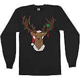 Threadrock Men's Christmas Reindeer Long Sleeve T-Shirt