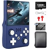 R36MAX 2 Retro Handheld Game Console, 4.5" IPS HD Display | Detachable Grip, 4000mAh Battery, Open Source Linux, Portable Emulator Console, Indigo 128G