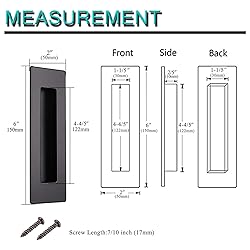Probrico (2 Pack) Black Rectangular Recessed Flush
