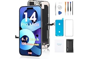 DIYREPAIR for iPhone 14 Pro Max Screen Replacement 6.7', 3D Touch Full HD Display Full Repair kit, Digitizer Assembly with Tools Set, Tempered Glass, Instruction(Black)