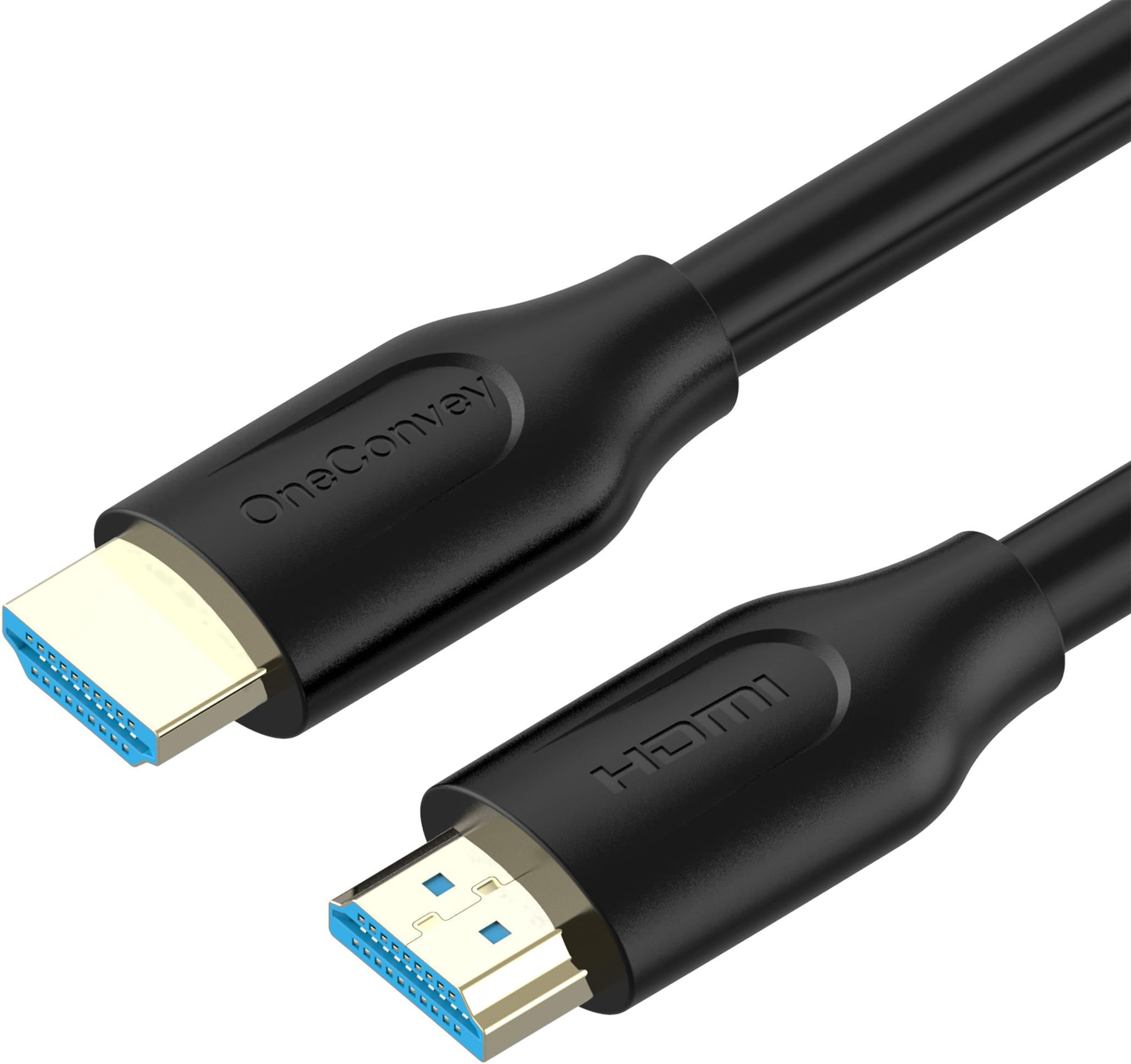 HDMI Cable 15 Feet by OneConvey HDMI 2.0 (4K)-Ultra High Speed 18Gbps Support Ethernet/ARC 28AWG Video 4K UHD 2160 HD 1080P 3D Xbox PS PS3 PS4 Apple TV Blue Plastic Core 24K Gold Plated