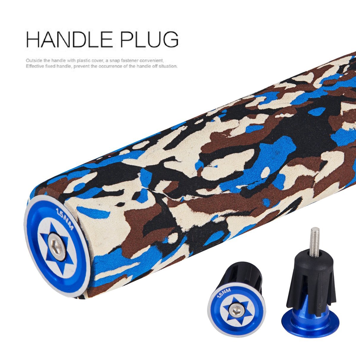 Mountain Bike Grips SUNZON Camo Soft Breathable Aluminum Alloy Locking Ring Bicycle Handlebar