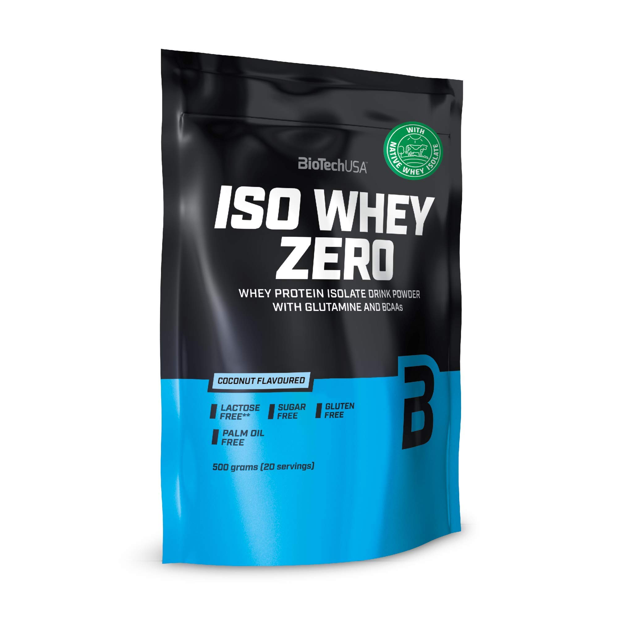 BioTechUSA Iso Whey Zero | Premium Whey Protein Isolate | Grass-Fed | Enzyme-Free | Sugar- and Gluten-Free, 500 g, Coconut — image 1