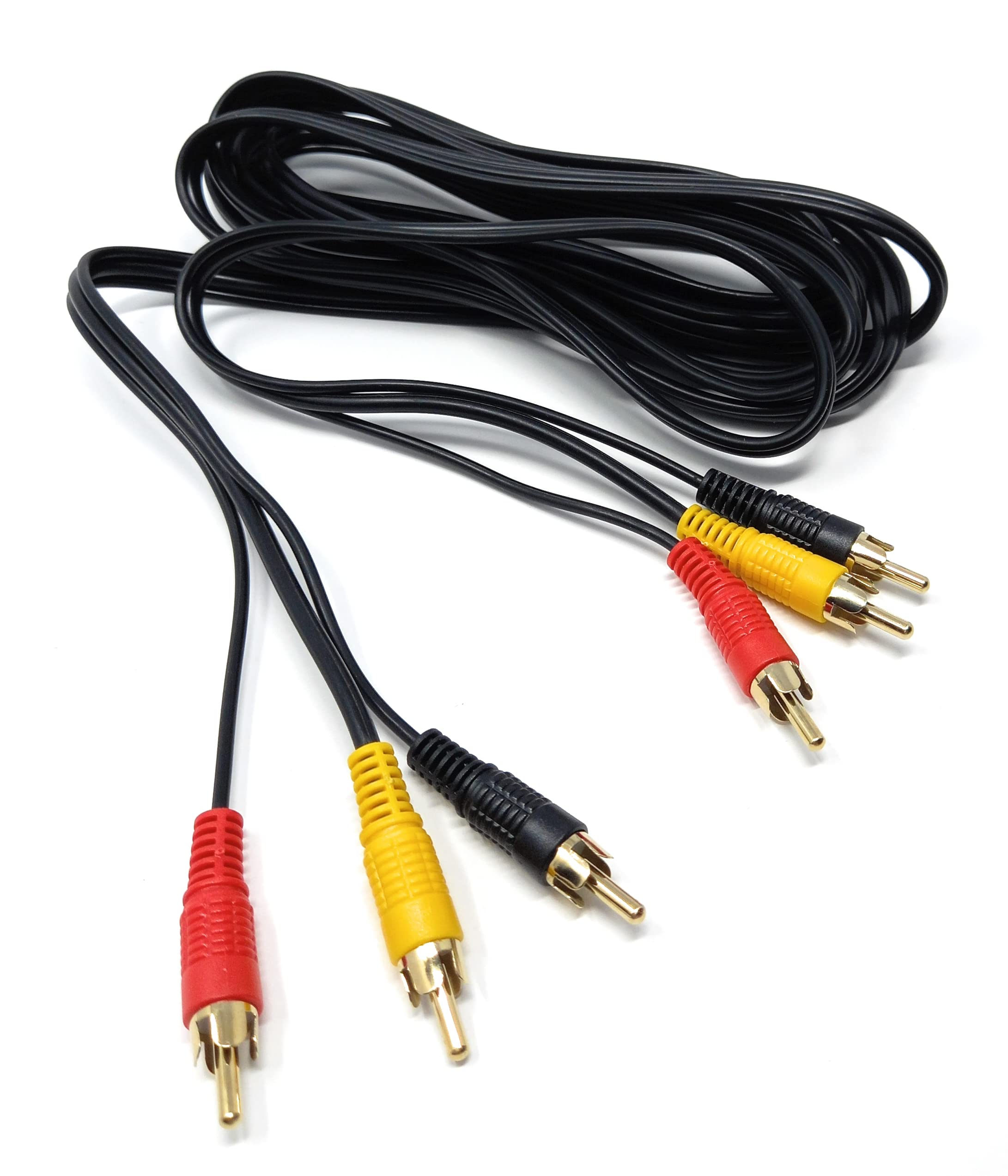 DRUT 3m 3 RCA to 3 RCA Phono Male Plug Triple Jack Cable AV Audio Video Composite Lead 10ft