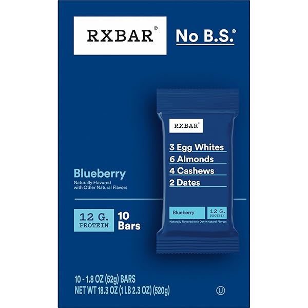 RXBAR PROTEIN BARS, PROTEIN SNACK, SNACK BARS, BLUEBERRY, 18.3OZ BOX (10 BARS)