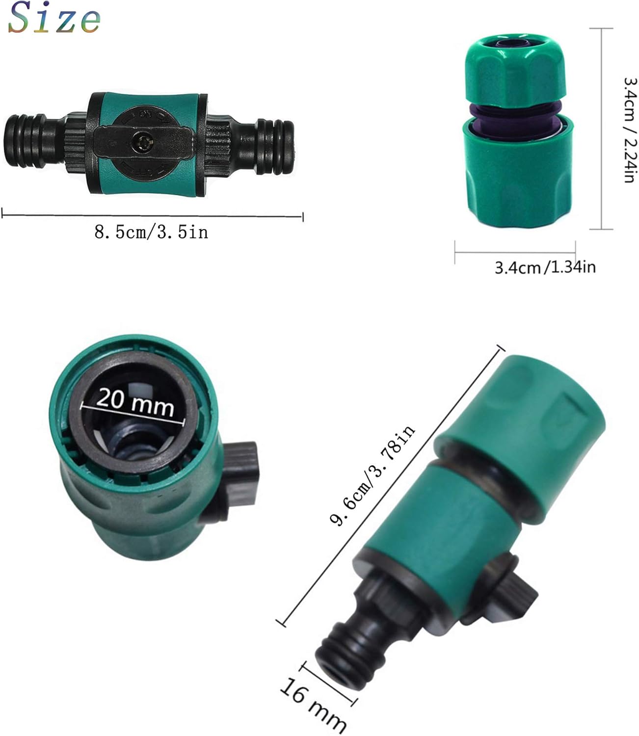 Topways Quick Release in Line Shut Off Valve for Join Garden Hose Pipe Tube Double Male Connector Valve Extender with Matching Hose End Quick Connectors - Image 3