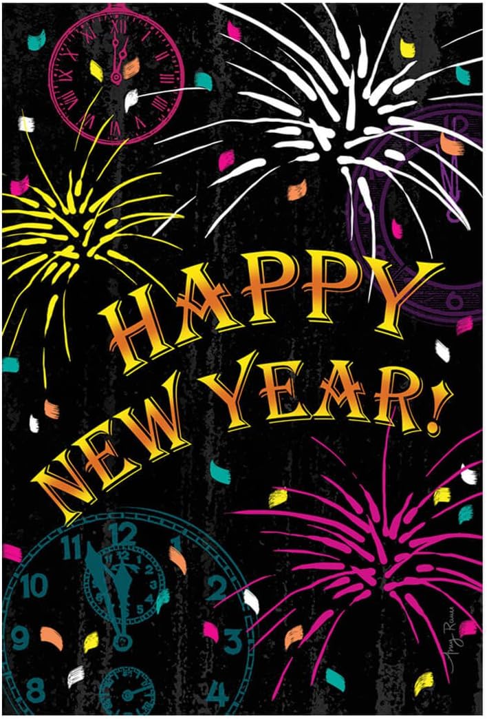 Flags - Toland Home Garden 1110536 New Year Celebration New Year Flag 12x18 Inch Double Sided New Year Garden Flag for Outdoor House party Flag Yard Decoration