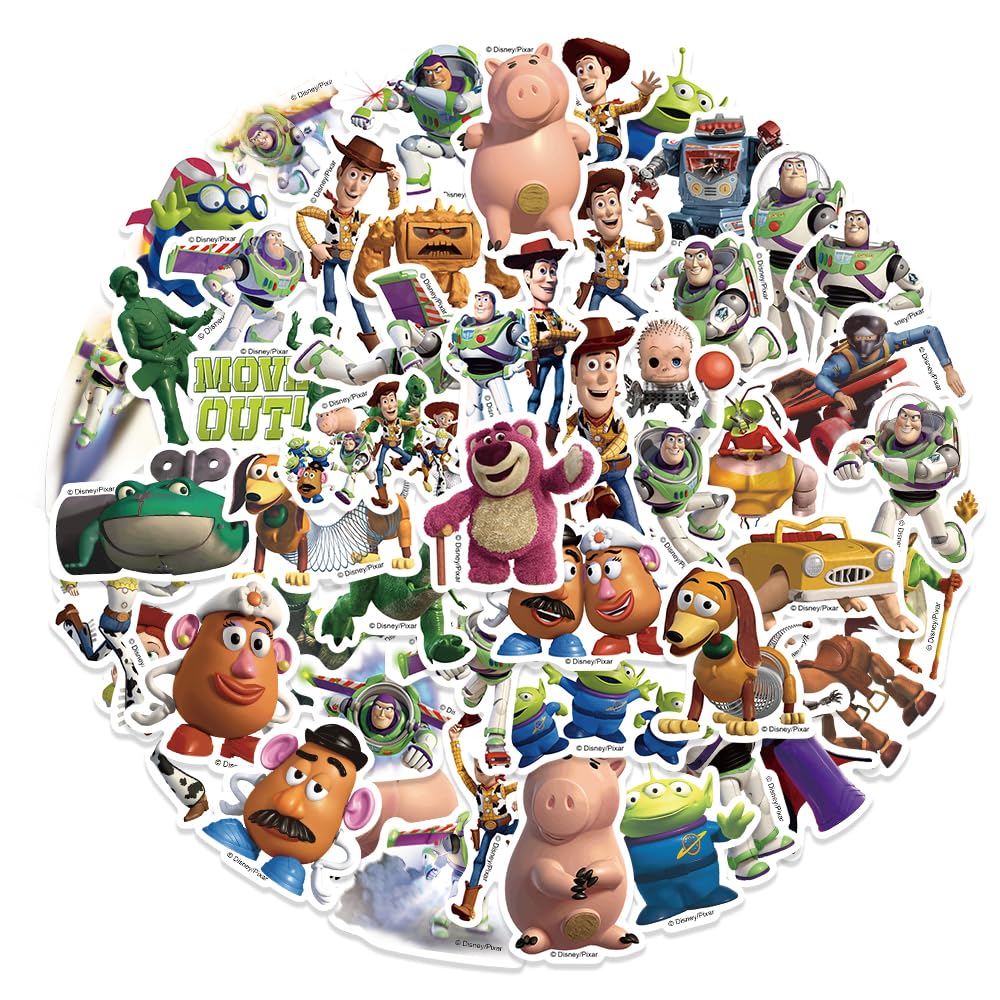 50pcs Toy Story Stickers for Water Bottle, Cute