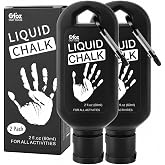 OUTTDOZ Liquid Chalk 2 oz 2 Pack, Gym Chalk with Carabiner Bottles | Mess-Free, Sweat-Resistant Grip for Weightlifting, Gymnastics &amp; Rock Climbing; Retail Box Included