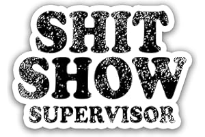 18DECOFUS (3pcs) Shit Show Supervisor Sticker, Sarcastic Stickers, Motivational Stickers, Water Assistant Decals Mechanic Stickers for Laptop, Phone, Kindle Stickers, Contruction Stickers (Size 3")