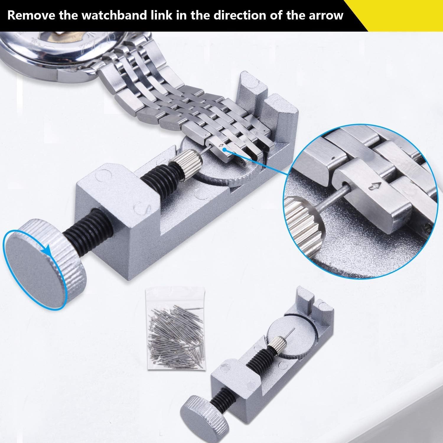GOOGUJIA Watch Repair Tool Kit, Case Opener Spring Bar Tool, Watch Battery Replacement Tool Kit, Watch Band Link Removal Tool Set with Carrying Case and Instruction Manual For Beginner (172, Medium): Home Improvement