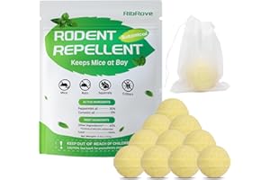 RibRave 10 Packs Rodent Repellent Ball, Mice Rat Repellent, Rodent Repeller for Indoor & Outdoor to Get Rid of Mouse Rat Pest Squirrel Spider, for Attic, Garage, RV, Camper