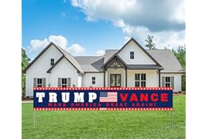 YINBTTER Support Trump JD Vance 2024 Political Campaign Large Banner Sign Flag with Brass Grommets,Pro Trump Vance Make America Great Again Outdoor Sign House Banner Yard Lawn Decoration 98X18''
