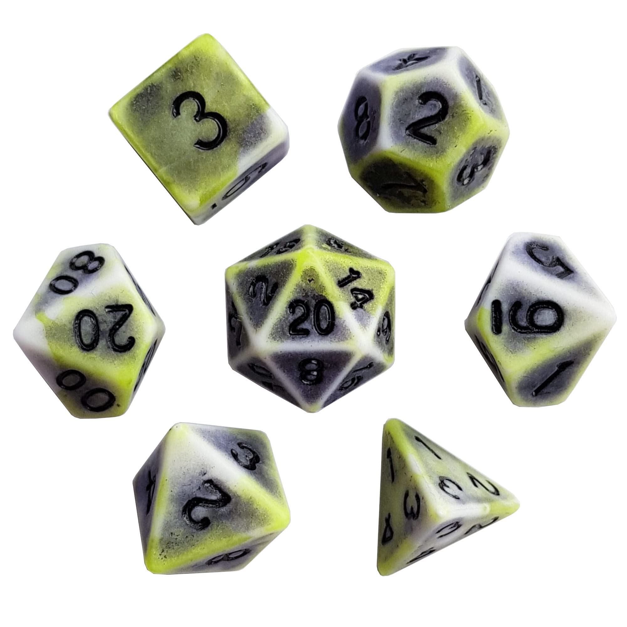 Beast Totem Dice - MULTIPLE SYLES - Polyhedral TTRPG Dice - for RPGs card games and Tabletop RPG's - CHOOSE YOUR STYLE (Mottled Yellow)