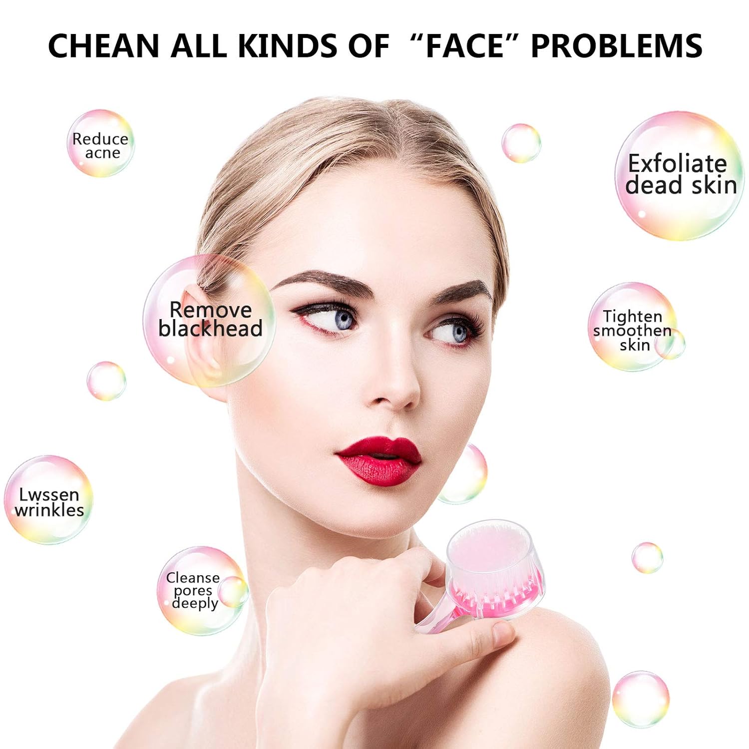 6 Pieces Facial Lips Cleansing Brush Set 2 Pieces Soft Silicone Face Scrubbers 2 Pieces Lips Scrub Silicone Exfoliating Brush 2 Pieces Facial Soft Bristle Exfoliator Cleaner Brush for Makeup Skincare: Beauty