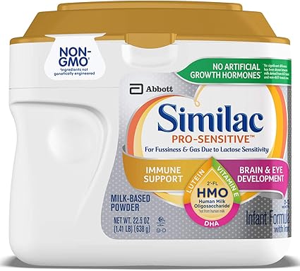 Amazon Com Similac Pro Sensitive Non Gmo Infant Formula With Iron With 2 Fl Hmo For Immune Support Baby Formula Powder 22 5 Ounce Health Personal Care