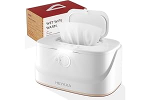 HEYAXA Baby Wipe Warmer with Night Light, Large Capacity Wet Wipes Dispenser with 3 Modes Temperature Heating Control, Fast Warm, Child Lock, Silent Working, Baby Gifts for New Parents in Winter (White)