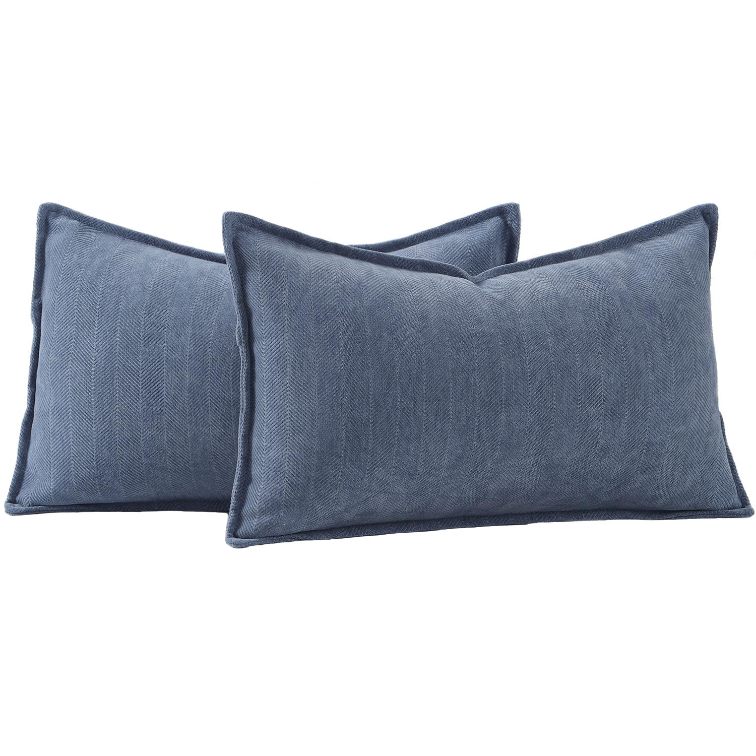 Photo 1 of MADIZZ Textured Chenille Throw Pillow Covers Set of 2 Super Soft Decorative Pillow Covers Boho Cushion Covers Modern Pillowcases Farmhouse Home Decor for Sofa Bedroom 12x20 inch Dusty Blue
