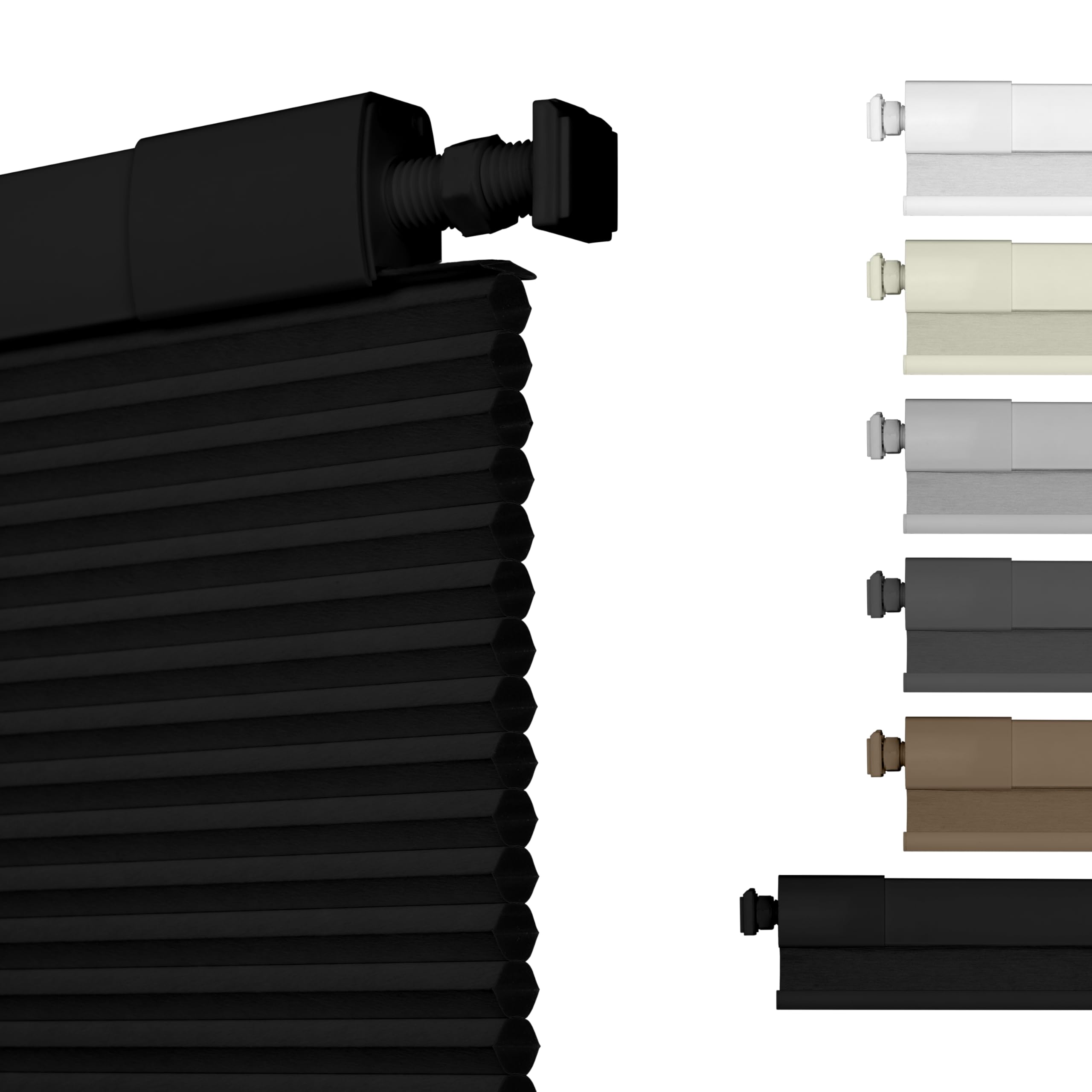 HOTSOON No Drill No Tools Blackout Cellular Shades Cordless Easy Install Honeycomb Blinds Thermal Insulated Noise Reduction Blinds for Indoor Windows,Blackout-Black,35" W x 39" H