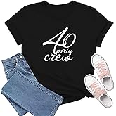 TIEEI Birthday Shirts for Women 40th Birthday T-Shirt 40 Fabulous Tee Tops