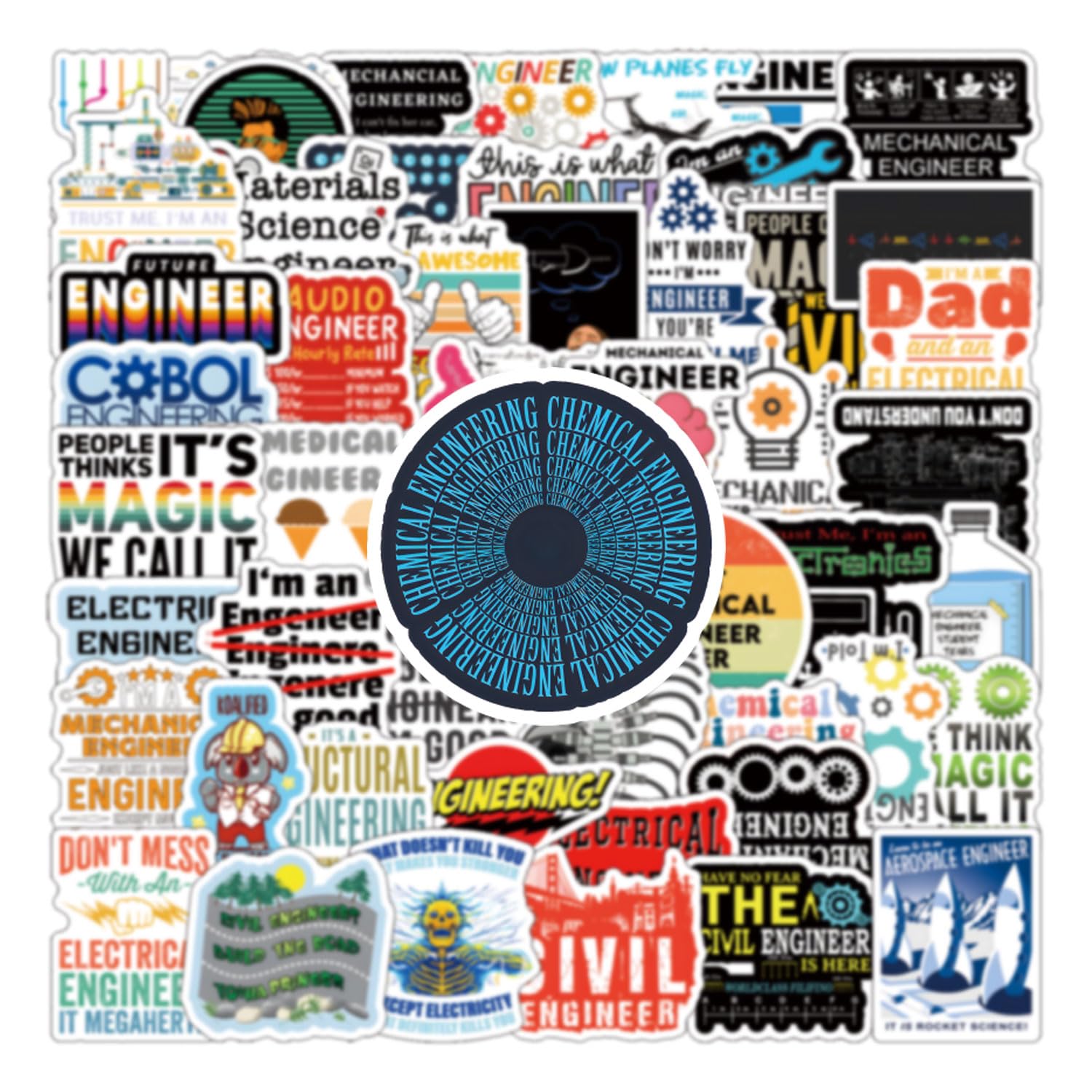 Mua QIWENGO 124pcs Engineering Stickers Hard Hat Stickers for Tool Box ...