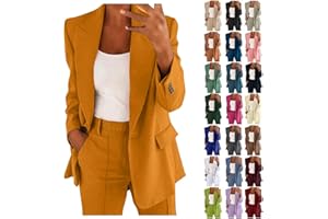 SENYENTIE Blazer Sets Women 2 Piece Outfits Pants Suits Dressy Business Casual Outfits Blazer Pantsuit Set Work Office Jacket