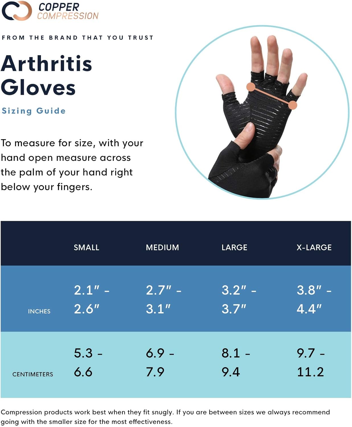 Copper Compression Arthritis Gloves - Guaranteed Highest Copper Content. Best Copper Glove for Carpal Tunnel, Computer Typing, and Everyday Support for Hands. Fit for Women and Men (1 Pair): Health & Personal Care