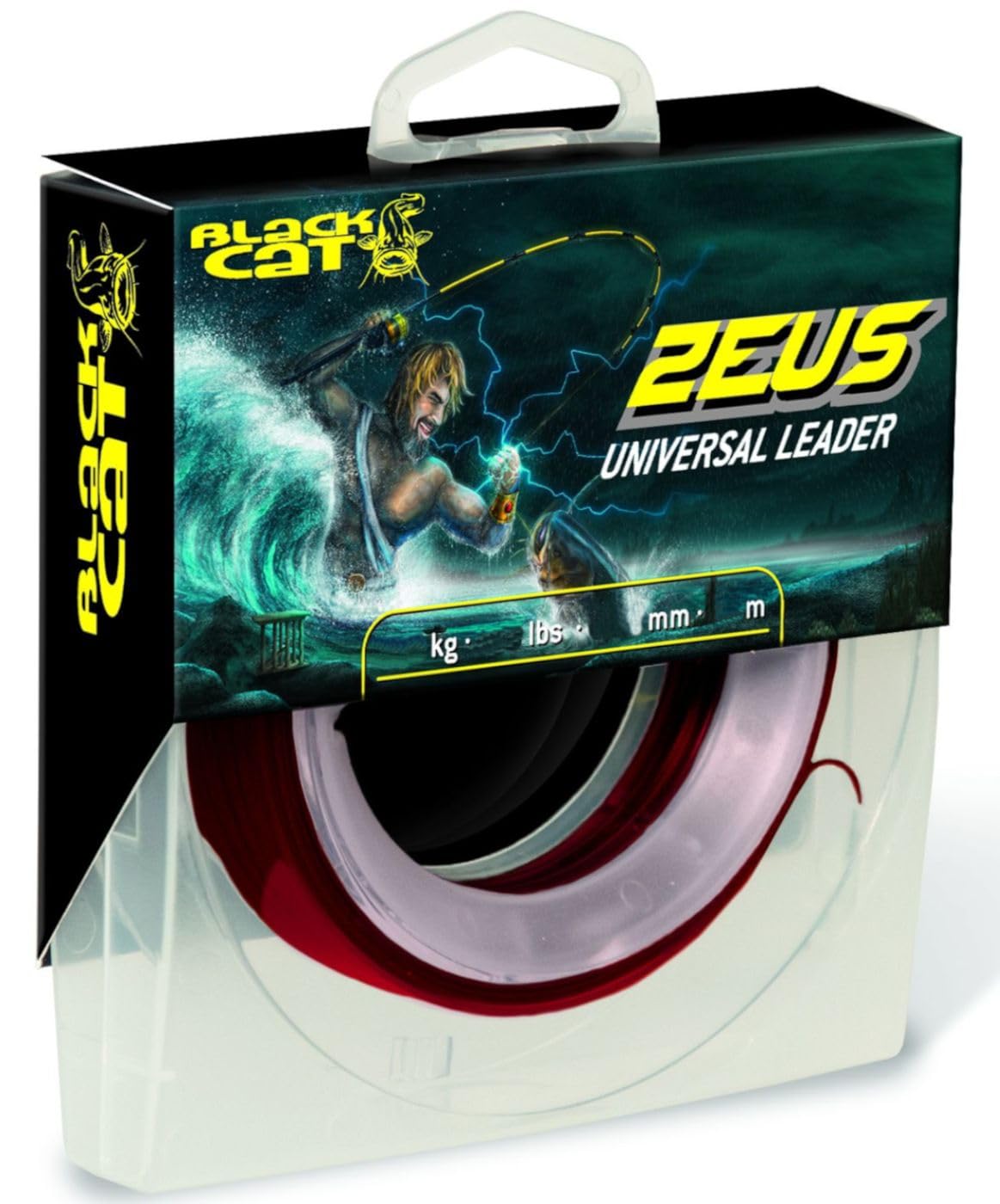 Black Cat Premium Zeus Universal Leader Almost Indestructible Leader Catfish Fishing Accessories Fishing Line Red 1.10 mm / 165 kg