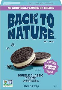 Back to Nature Double Creme Sandwich Cookies, Plant-Based, Non-GMO, Plant-Based, Made with Wheat Flour, Snack Happy, 8.25 oz 