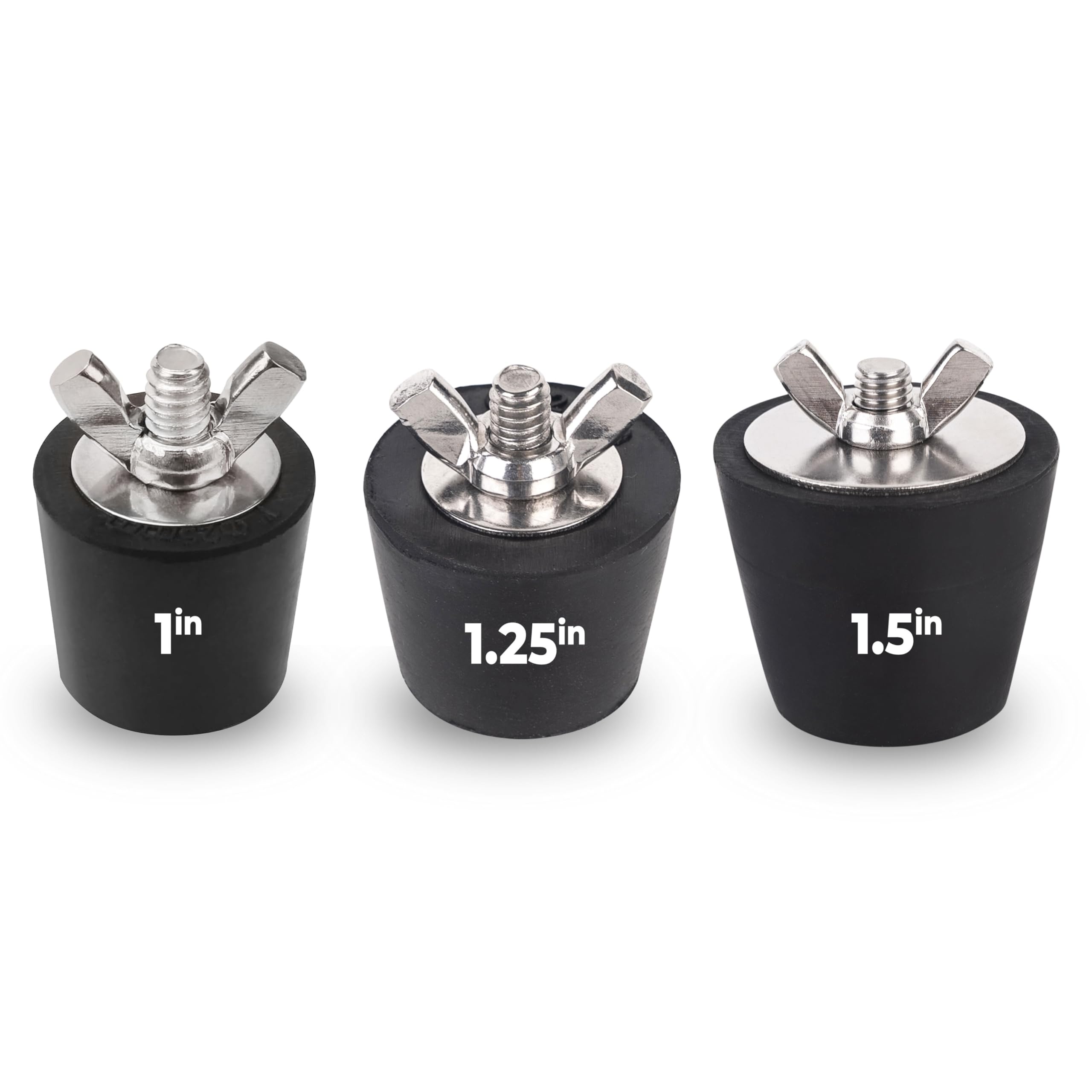 Photo 1 of [Upgraded] BlueStars 3 Size Pool Winterizing Plug (1in, 1.25in, 1.5in), Swimming Pool Rubber Expansion Plug with Stainless Steel Screw, Return Line & Skimmer Plugs for Inground & Above-Ground Pools
