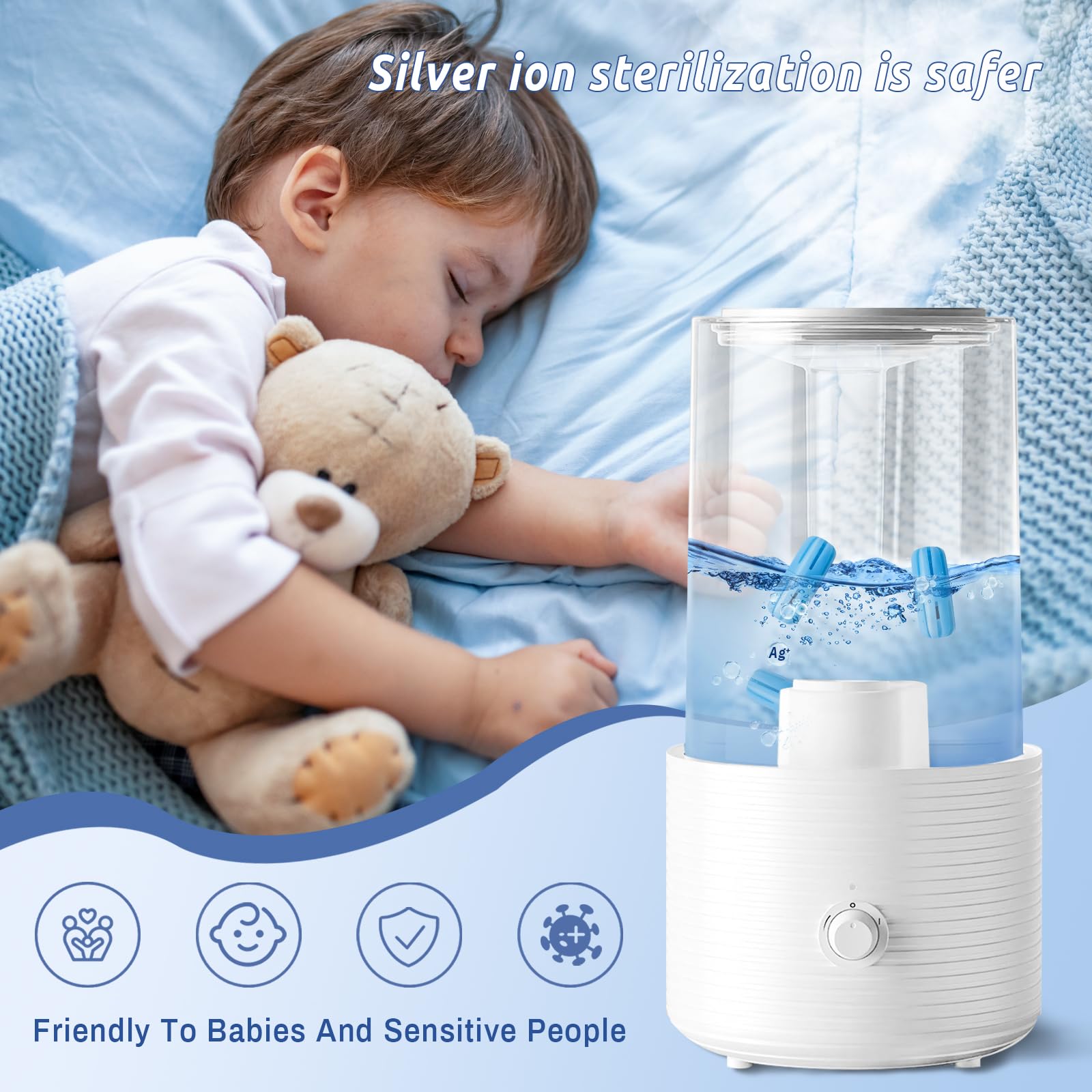Humidifier Cleaner, 3 Pack Humidifier Fish for Universal Humidifiers and Tanks for 90 Days, Purifies Water & Prevent Hard Water Build-Up, Reduce White Dust and Odors