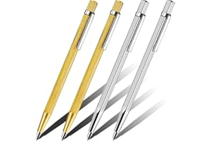 CLESDF Scriber Marking Tools, 4Pcs Premium Aluminium Tungsten Carbide Tip Scriber, Etching Engraving Scriber Pen for Glass, Ceramics, Metal Sheet